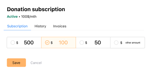 donations subscriptions