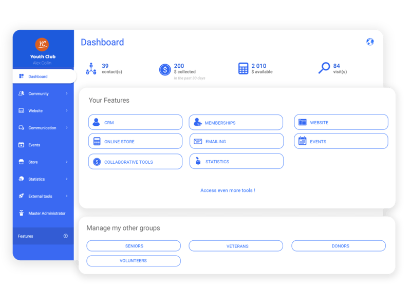 Springly nonprofit management dashboard