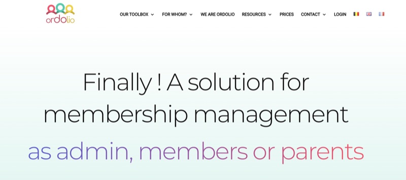 Ordolio membership administration platform for Belgian organizations