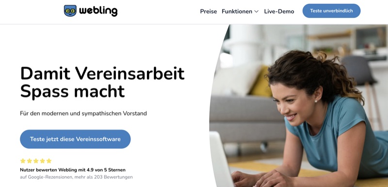 Webling association management software for German-speaking regions