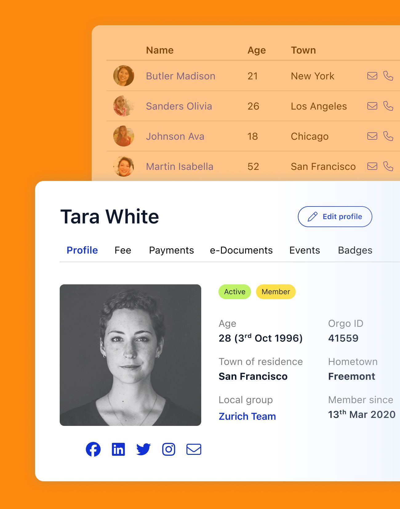 Member profiles & registration